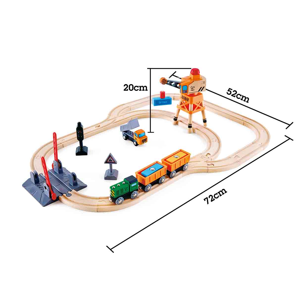 Set de Pista de Trenes y Grúa Hape Vías de Juguete – HapeArgentina